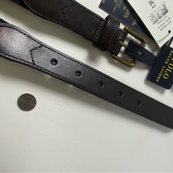 Polo Ralph Lauren Striped Stretch Belt Leather NWT - Picture 5 of 10